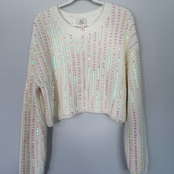 White sequin sweater - Picture 1 of 5